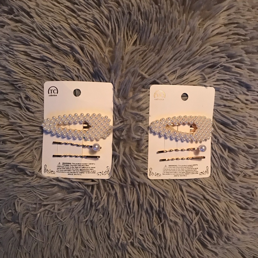 3 Pearl Hair Clips